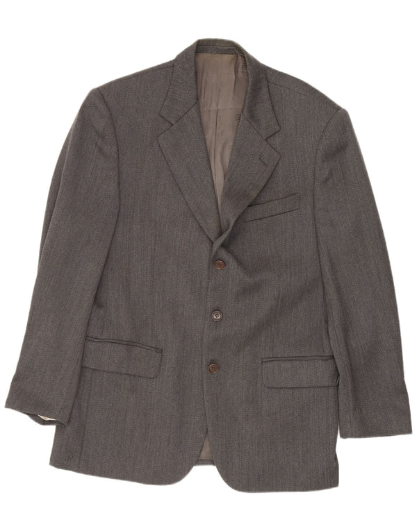 Jaqueta Blazer Masculina Ferre com 3 Botões IT 50 Lã Virgem Cinza Grande