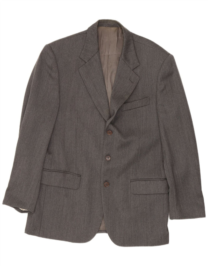 Jaqueta Blazer Masculina Ferre com 3 Botões IT 50 Lã Virgem Cinza Grande