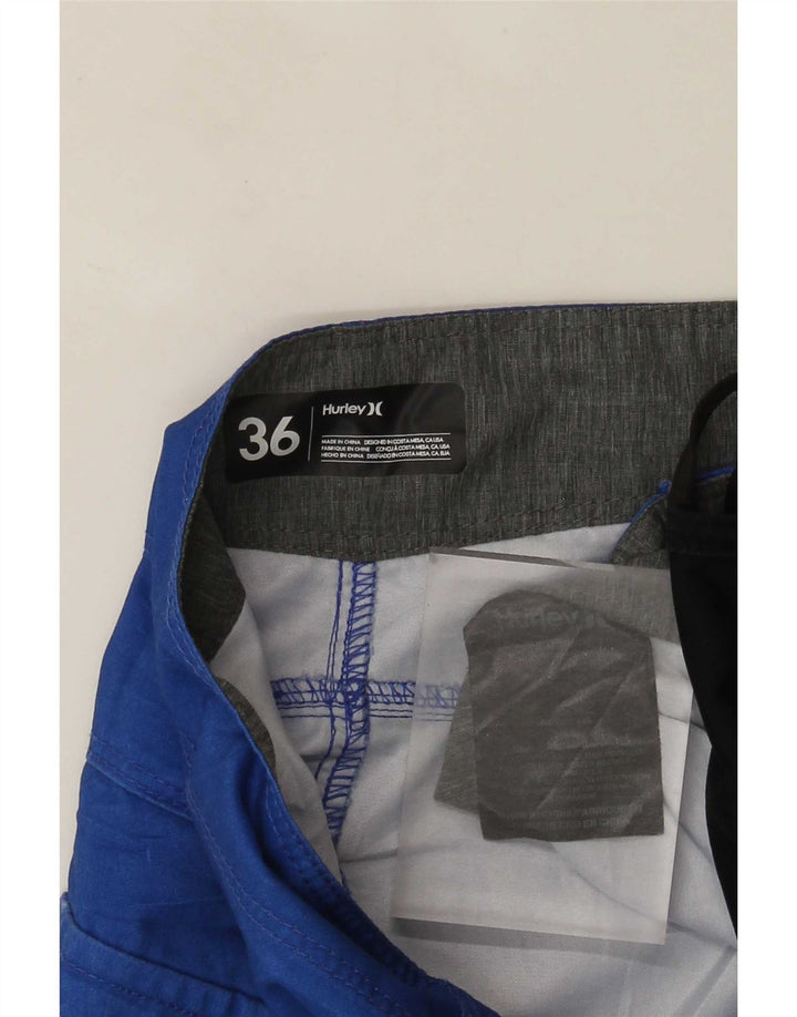 Shorts de natação masculino Hurley gráfico grande poliéster listrado azul