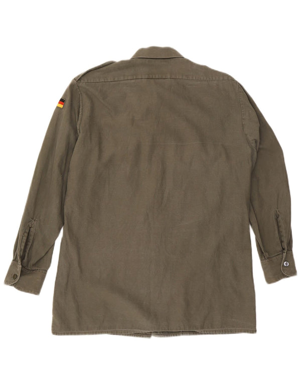 Camisa militar masculina vintage tamanho 39/40 cáqui médio