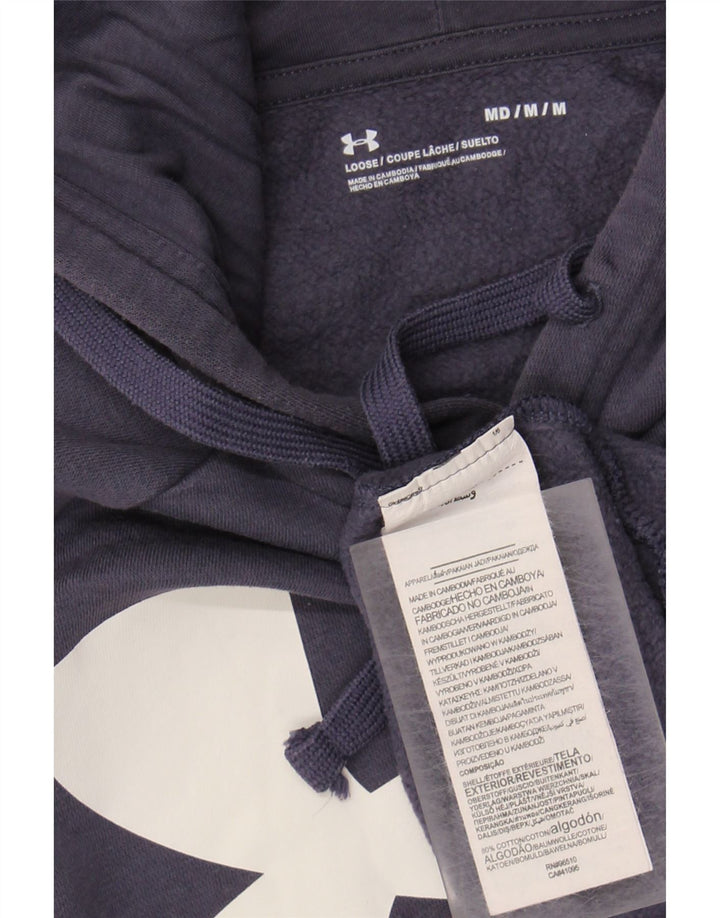 UNDER ARMOUR Suéter com capuz gráfico masculino médio algodão azul marinho