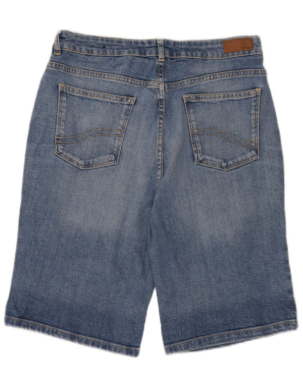 Bermuda jeans feminina Fat Face UK 14 grande W30 algodão azul