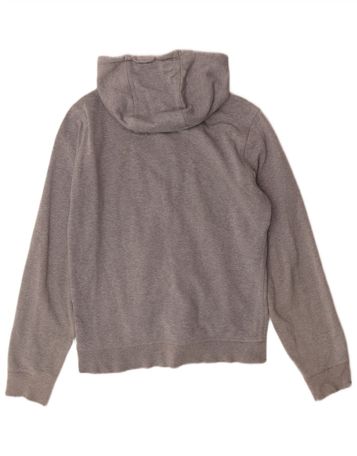 Suéter masculino NIKE com capuz e zíper cinza médio algodão manchado