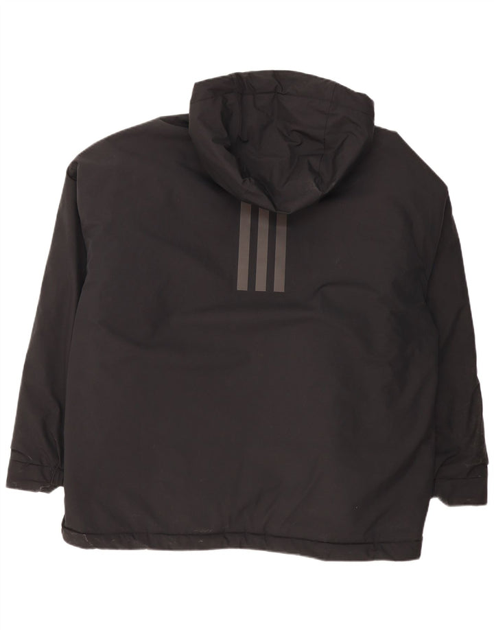 Jaqueta acolchoada com capuz masculina Adidas UK 42 XL poliéster preto