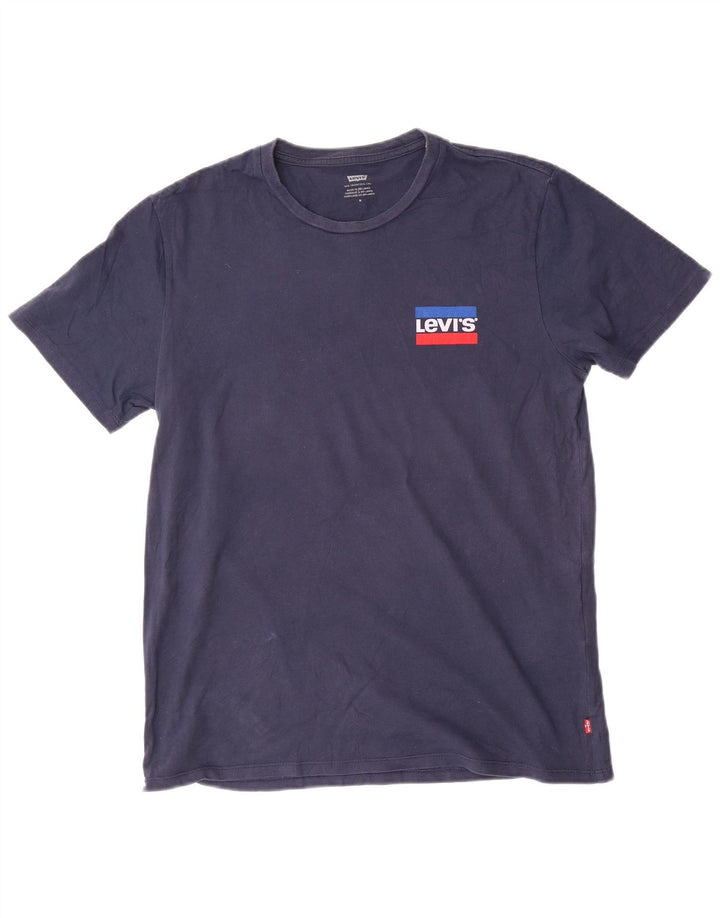 Camiseta gráfica masculina Levi's Top médio algodão azul marinho