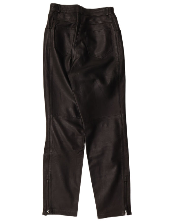 Calça reta feminina vintage para motocicleta IT 38 XS W27 L30 preta