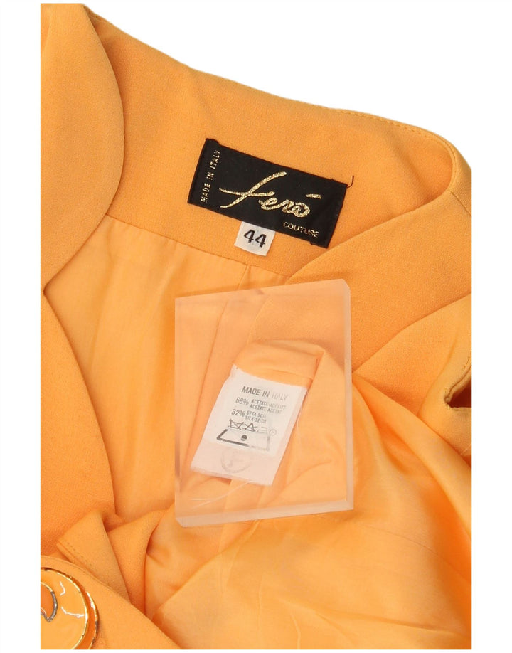 Jaqueta blazer feminina vintage com 1 botão IT 44 acetato laranja médio