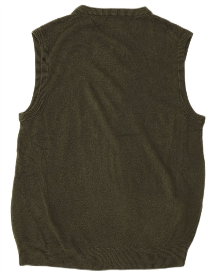 Dockers Mens Vest Tank Top Acrílico Verde Médio