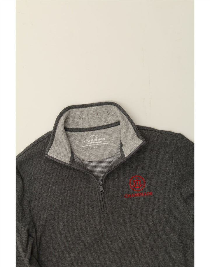 VINEYARD VINES Mens Zip Neck Sweatshirt Jumper XS Grey Cotton Vintage Vineyard Vines and Second-Hand Vineyard Vines from Messina Hembry 