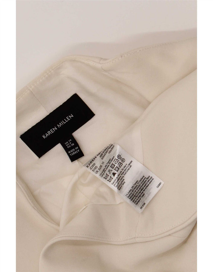 Jaqueta Bolero aberta feminina Karen Millen Reino Unido 10 acetato branco pequeno