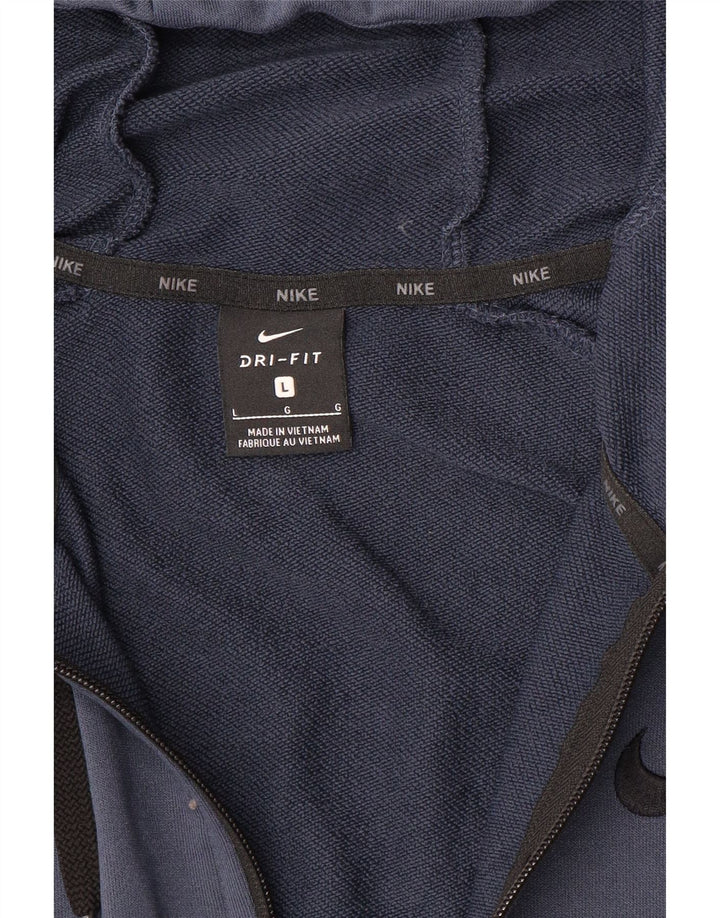 Suéter Nike masculino Dri Fit Zip com capuz grande azul marinho