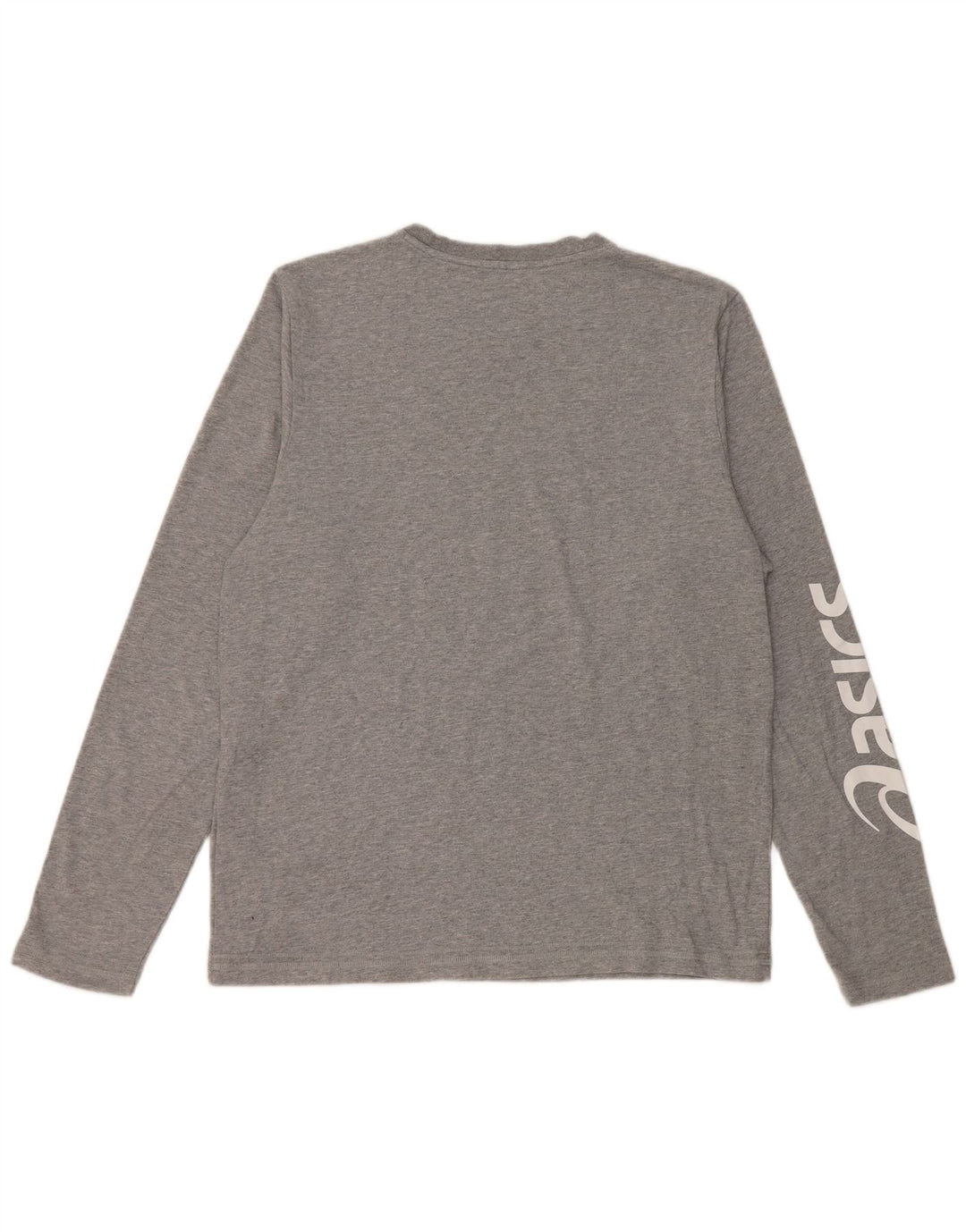 Asics Mens Graphic Top Manga Longa Grande Algodão Cinza