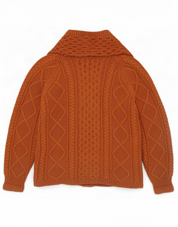 Suéter Cardigan Masculino Vintage UK 14 Marrom Médio