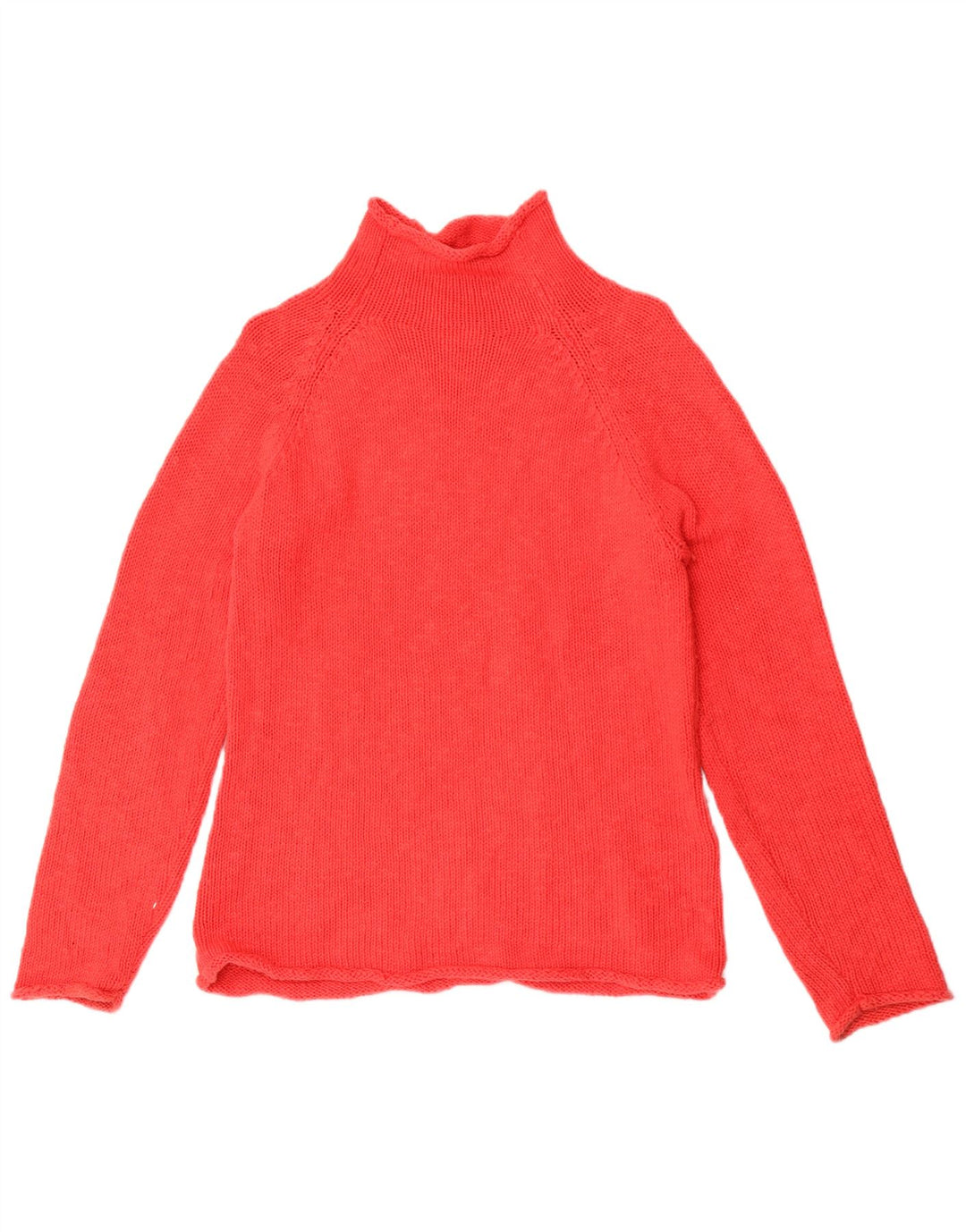 L.L.Bean Suéter feminino com gola tartaruga Reino Unido 12 algodão vermelho médio