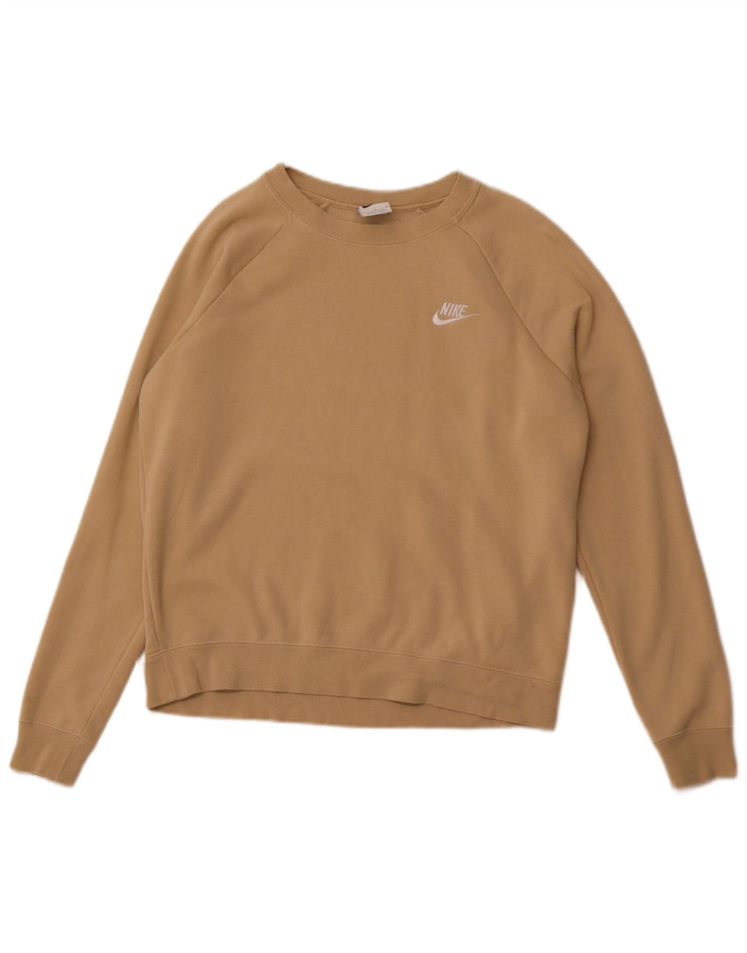 NIKE Womens Sweatshirt Jumper UK 14 Médio Bege Algodão
