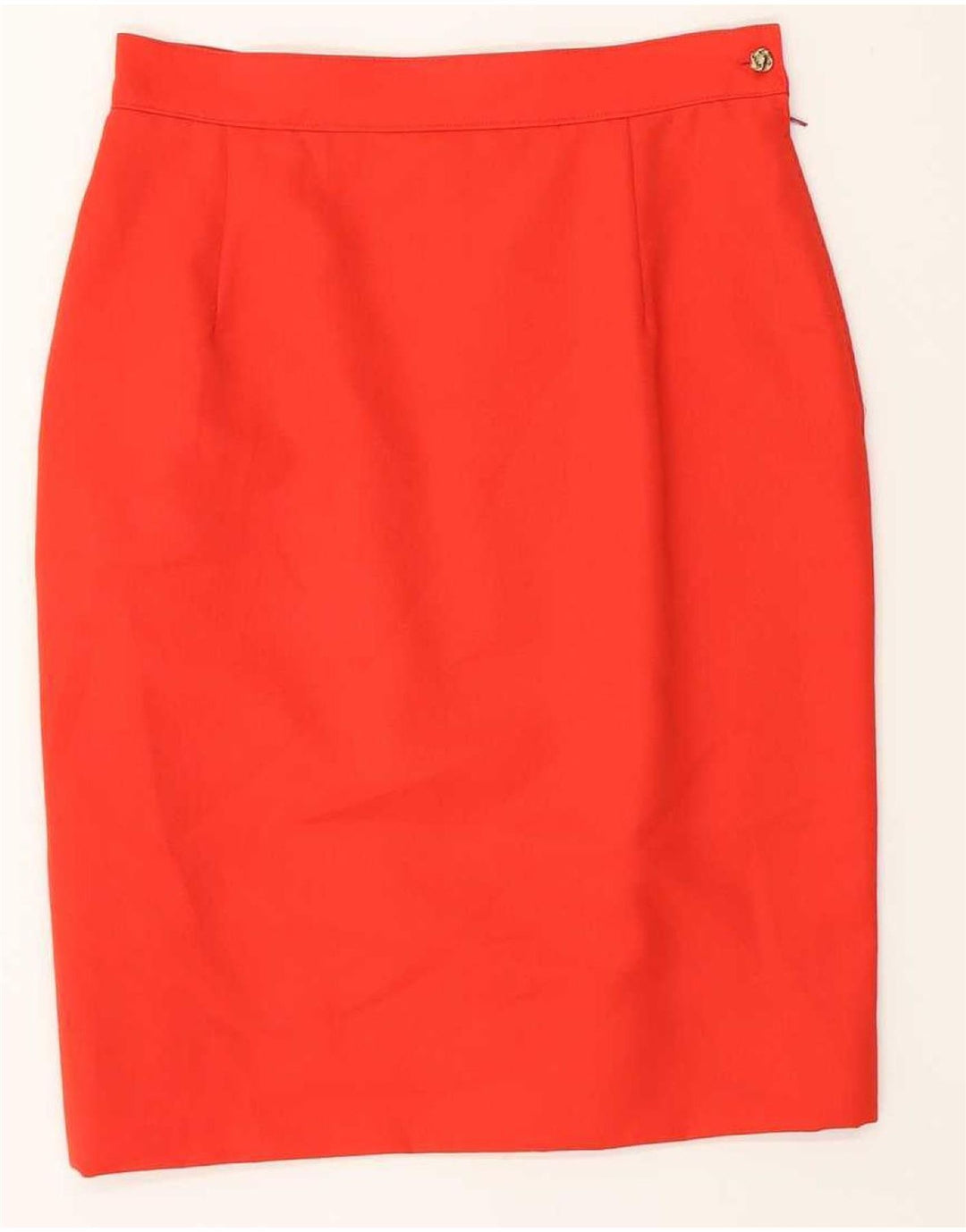 Conjunto de saia feminina vintage de 6 botões e 2 peças Reino Unido 12 médio W28 vermelho