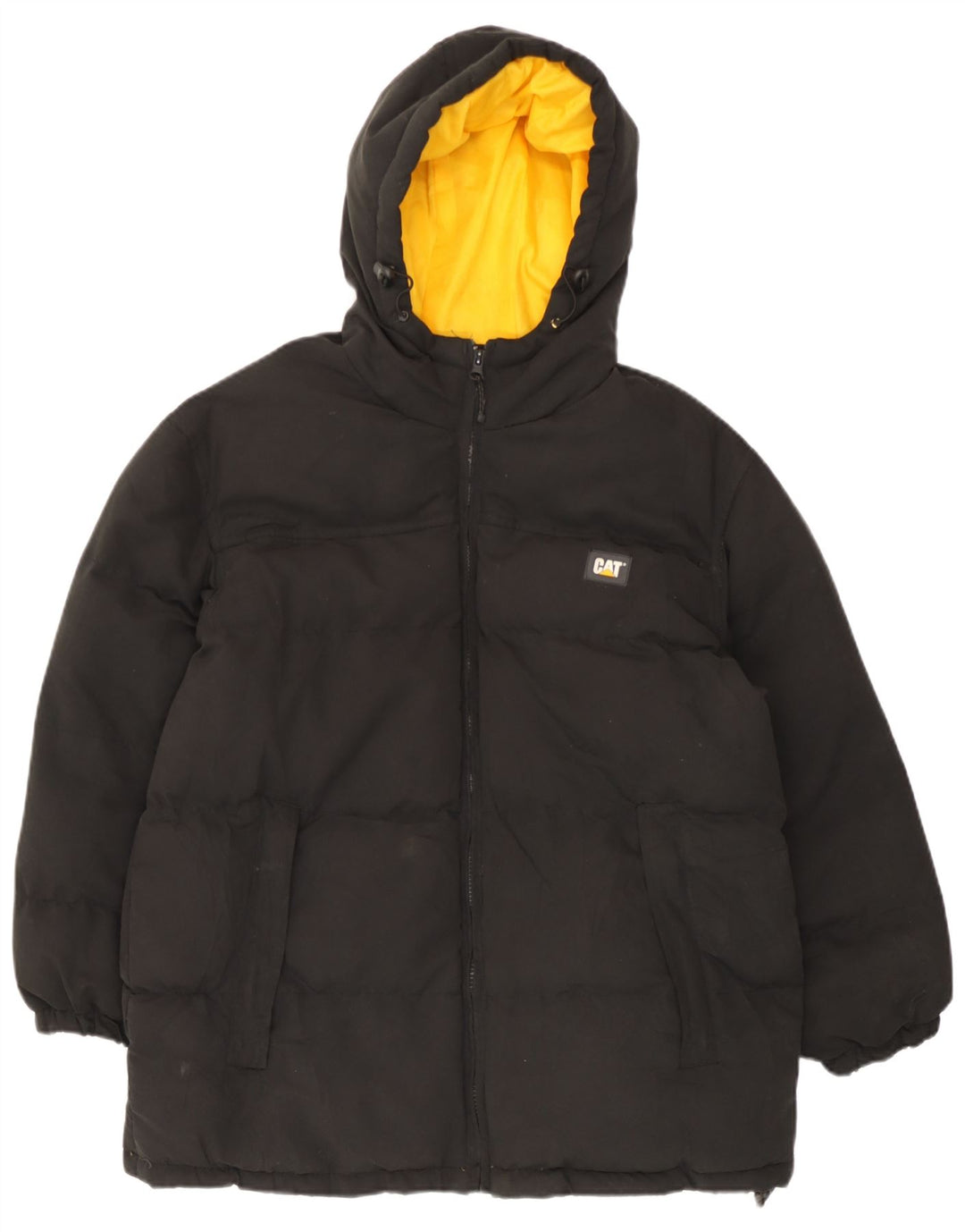 Jaqueta masculina acolchoada com capuz Caterpillar UK 38 poliéster preto médio