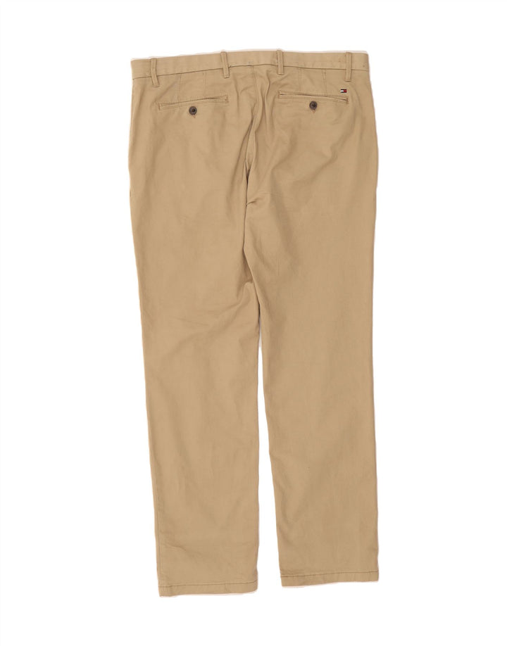 TOMMY HILFIGER Mens Straight Chino Trousers W36 L32 Beige Cotton Vintage Tommy Hilfiger and Second-Hand Tommy Hilfiger from Messina Hembry 