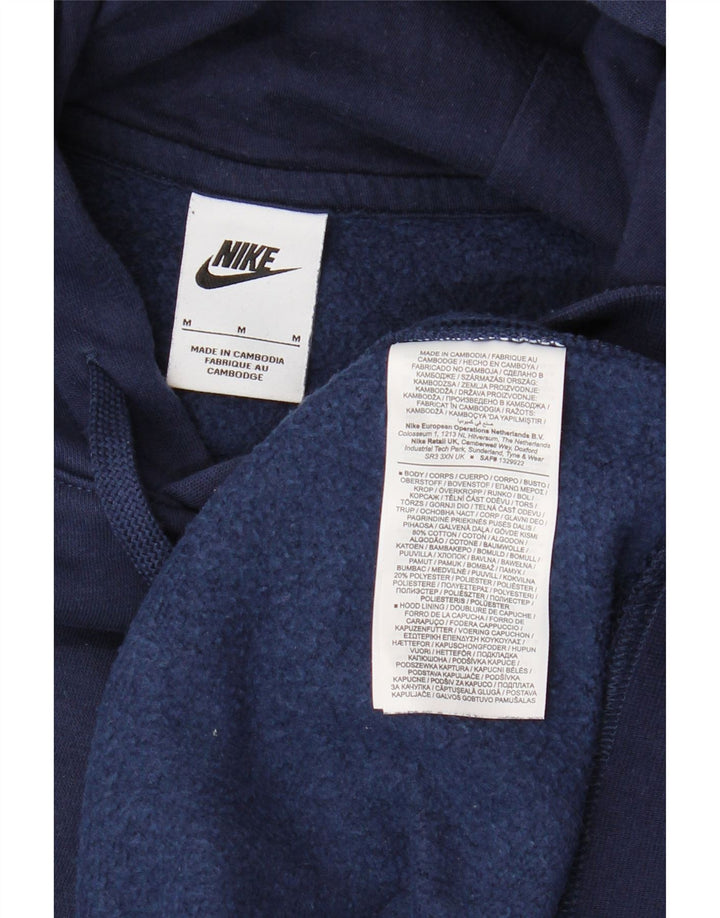 NIKE Mens Hoodie Jumper Médio Azul Marinho Algodão