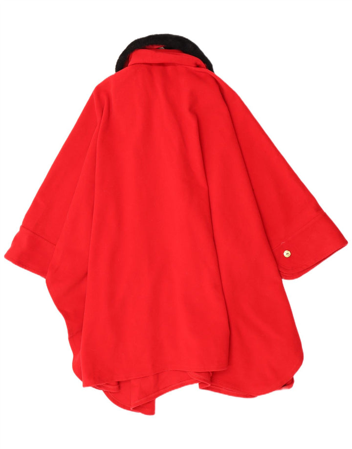 Casaco Poncho Feminino Vintage Tamanho Único Vermelho