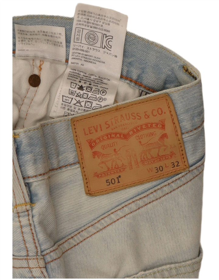 Levi's Masculino 501 Straight Jeans W30 L32 Azul Algodão