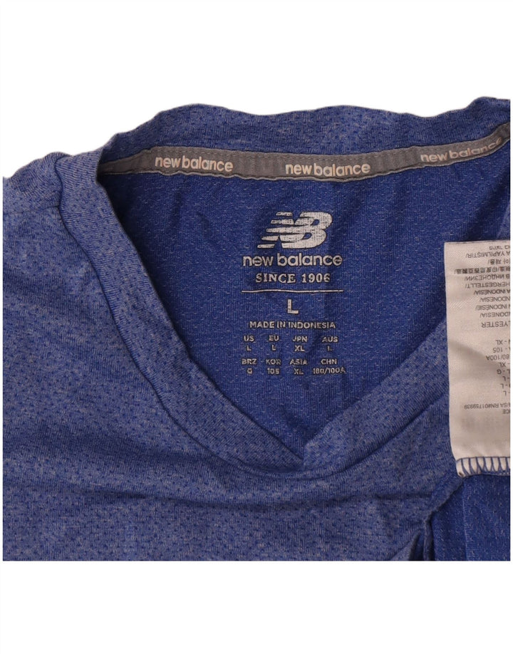 Camiseta masculina New Balance grande poliéster azul
