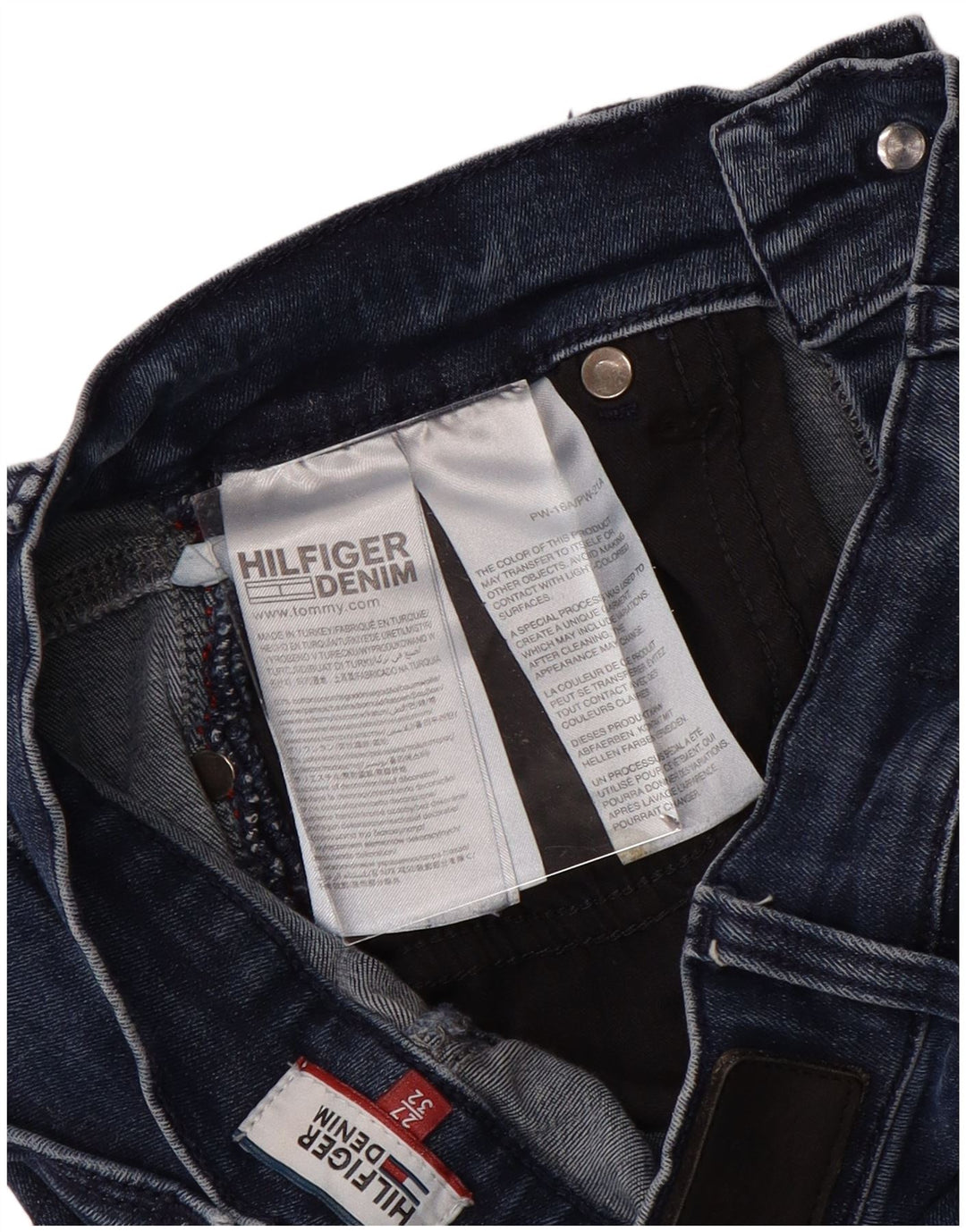 Jeans skinny de cintura média TOMMY HILFIGER W27 L30 algodão azul