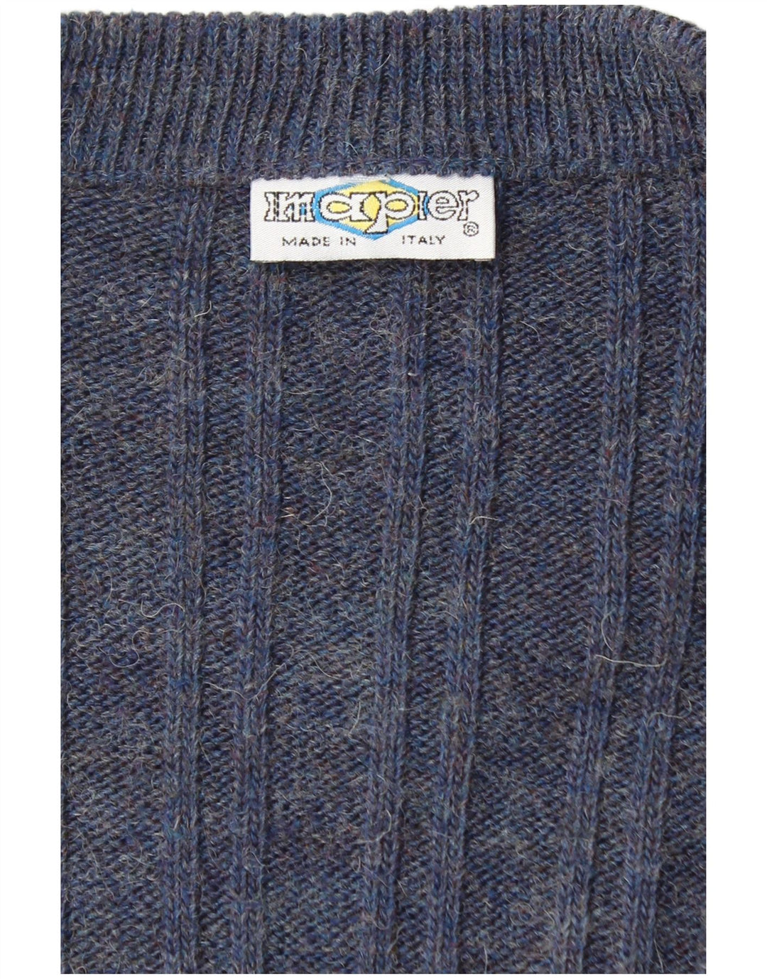 Suéter cardigã masculino Imapier grande azul marinho manchado