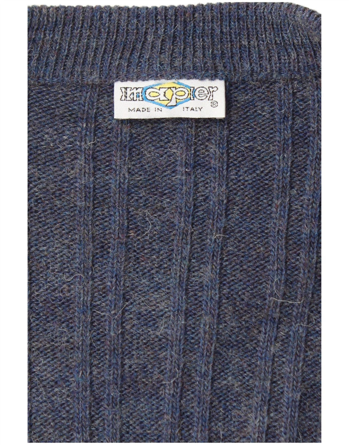 Suéter cardigã masculino Imapier grande azul marinho manchado