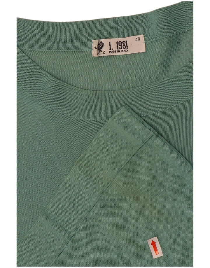 Camiseta masculina vintage Top IT 48 viscose verde médio