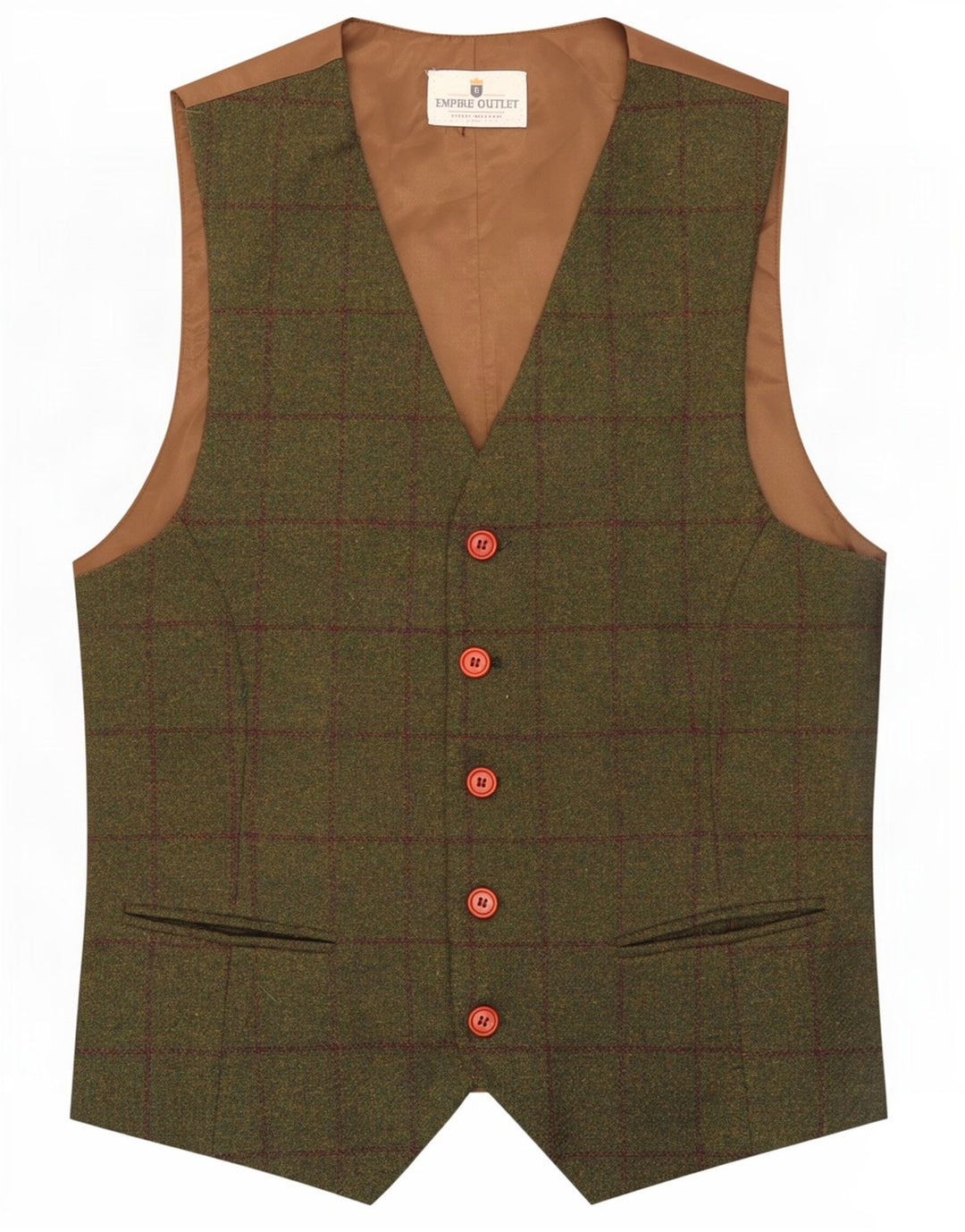 Colete masculino vintage pequeno xadrez verde