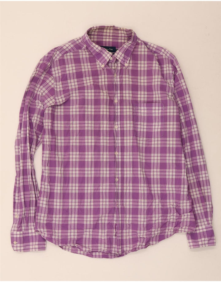 Camisa masculina casual Massimo Dutti XL xadrez roxo