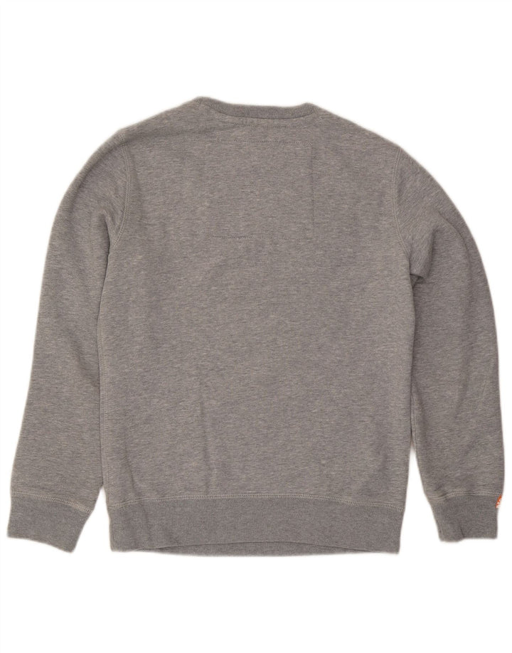 Suéter gráfico masculino Superdry pequeno algodão cinza