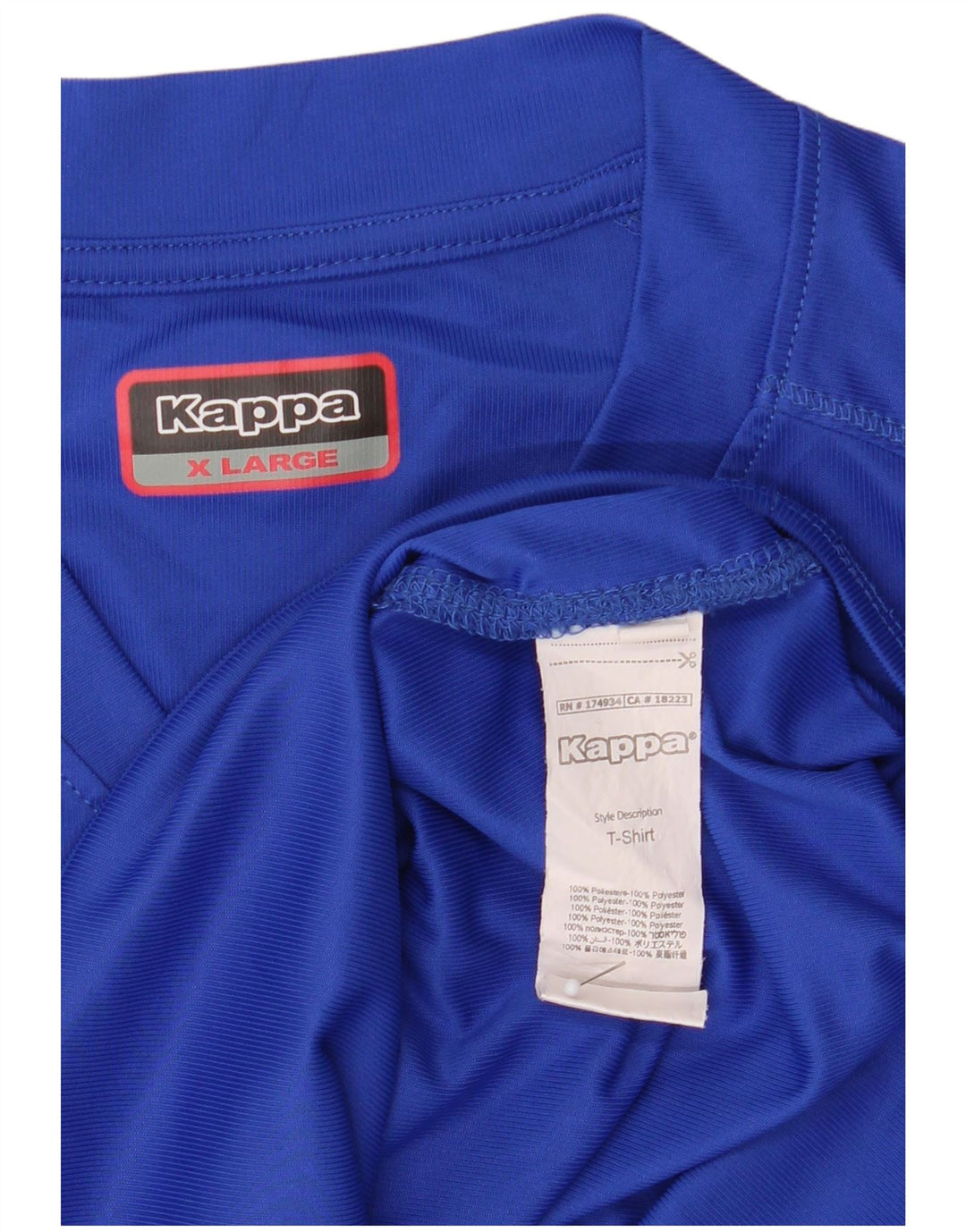 Camiseta feminina Kappa com estampa gráfica UK 18 XL azul poliéster