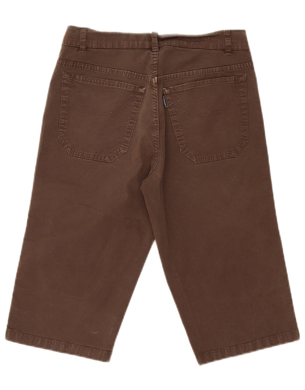 Shorts casual feminino Jeckerson W30 algodão marrom médio