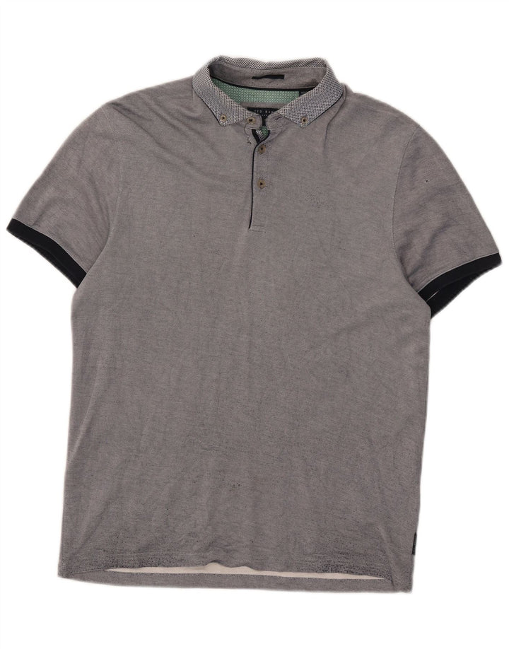 Camisa polo masculina Ted Baker tamanho 3 médio azul marinho modal
