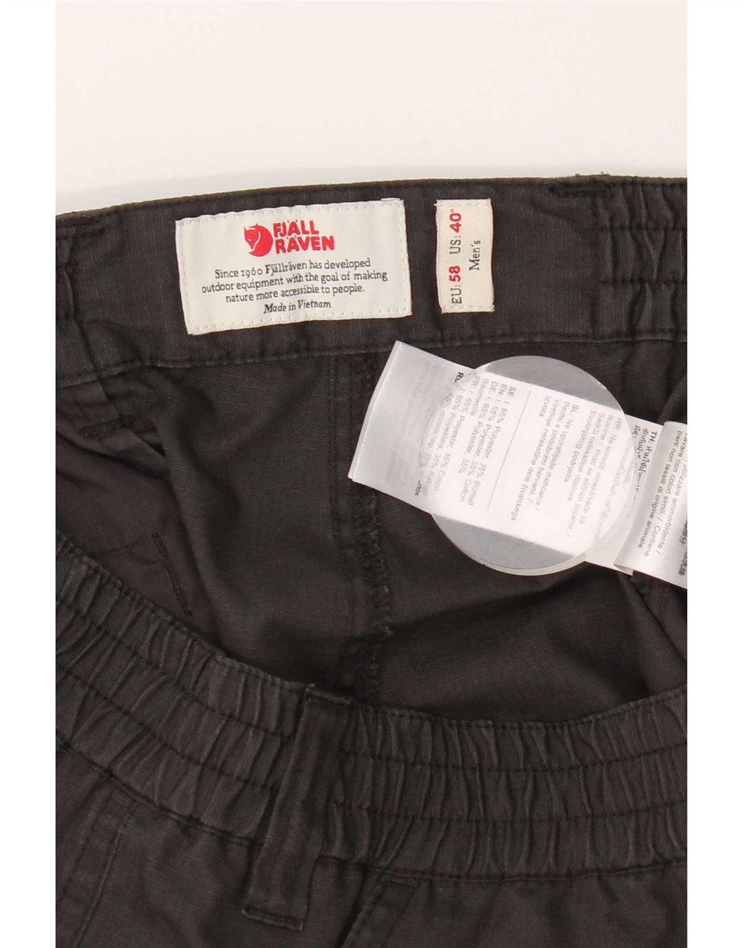 Shorts cargo masculino Fjall Raven W40 XL cinza poliéster