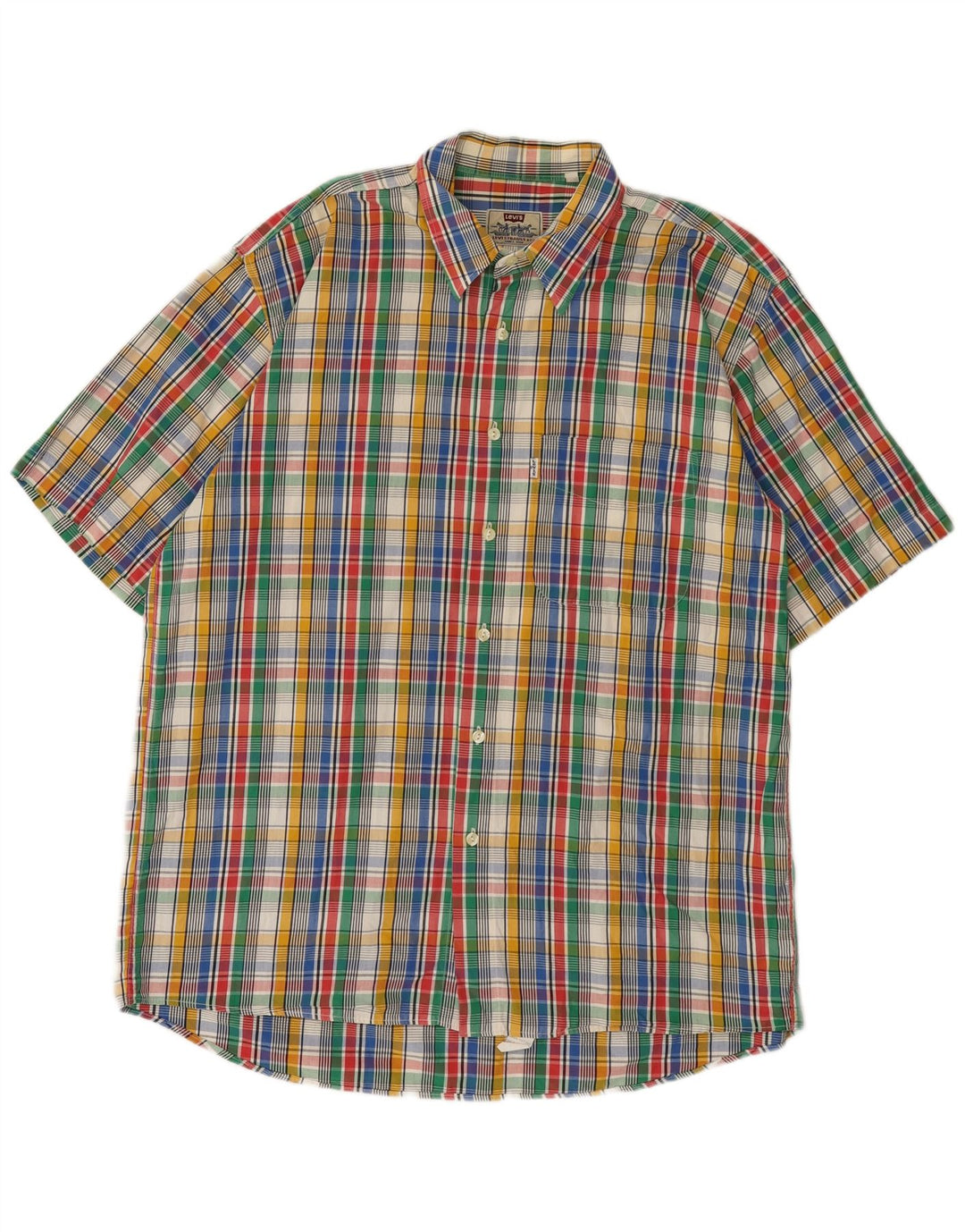 Camisa masculina de manga curta Levi's XL algodão xadrez multicolorido