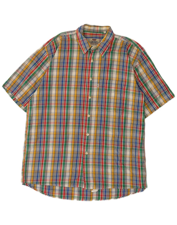 Camisa masculina de manga curta Levi's XL algodão xadrez multicolorido