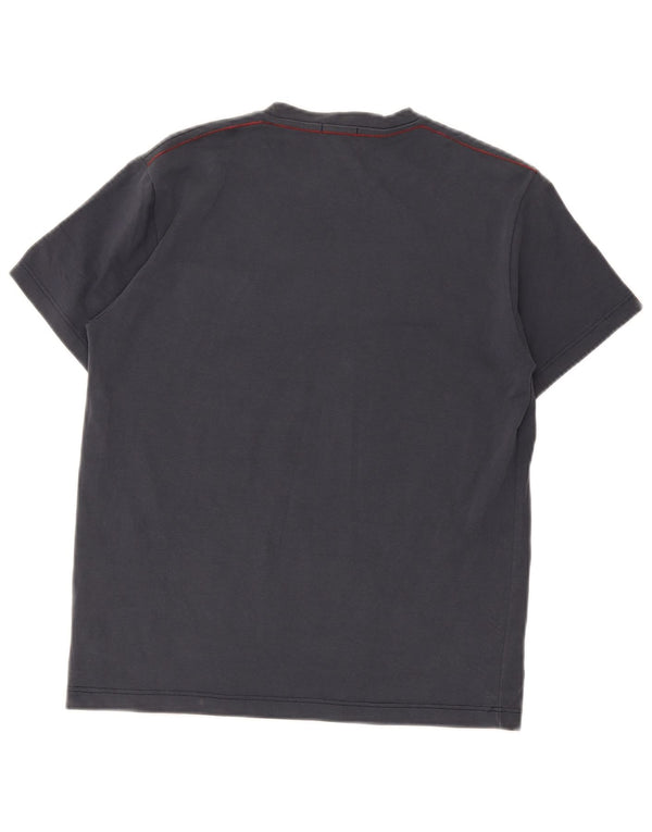 Camiseta gráfica masculina Pierre Cardin Top grande algodão azul marinho