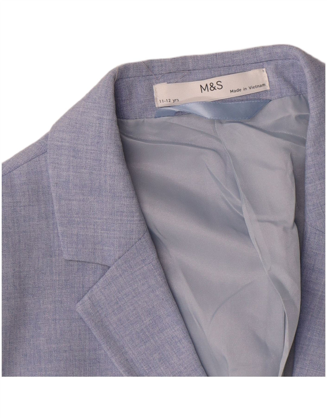 Jaqueta blazer de 2 botões Marks & Spencer Boys 11-12 anos azul poliéster