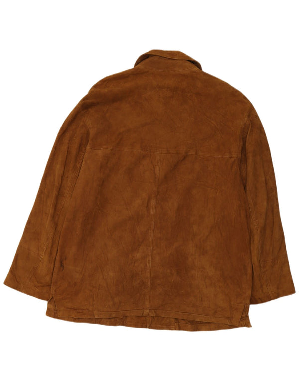 Jaqueta masculina vintage de camurça IT 52 grande marrom