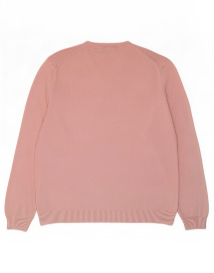 Suéter masculino Zara com decote em V grande rosa