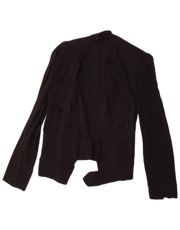 Zara Womens Open Blazer Jacket Reino Unido 10 Pequeno Preto
