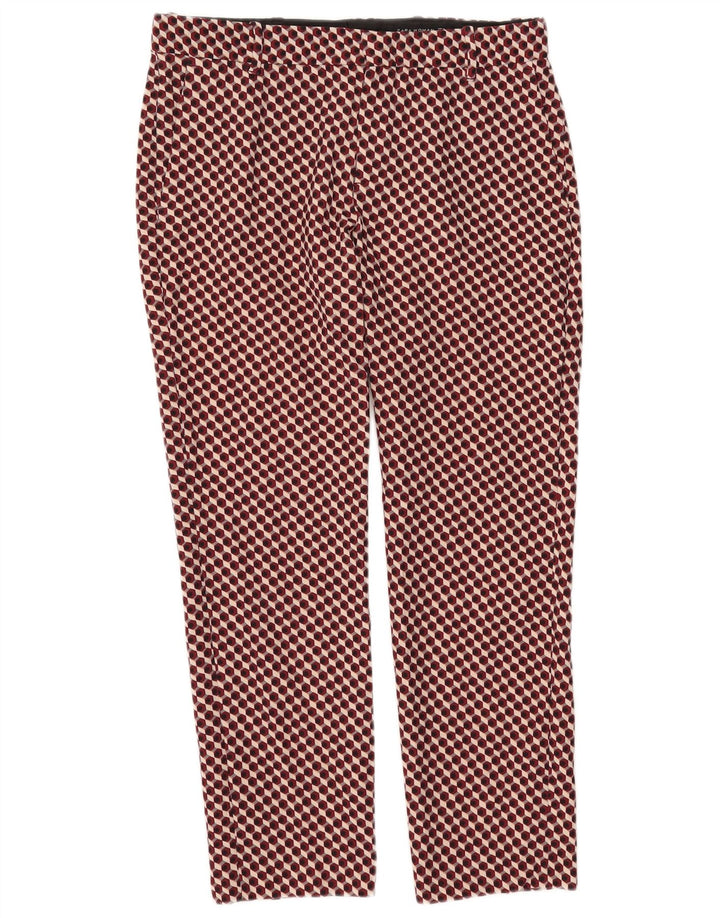 Zara Calça Chino Feminina Slim Médio W28 L27 Vermelho Geométrico