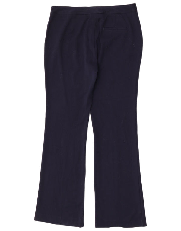 Calça casual feminina Zara Bootcut XL W32 L34 azul marinho poliéster