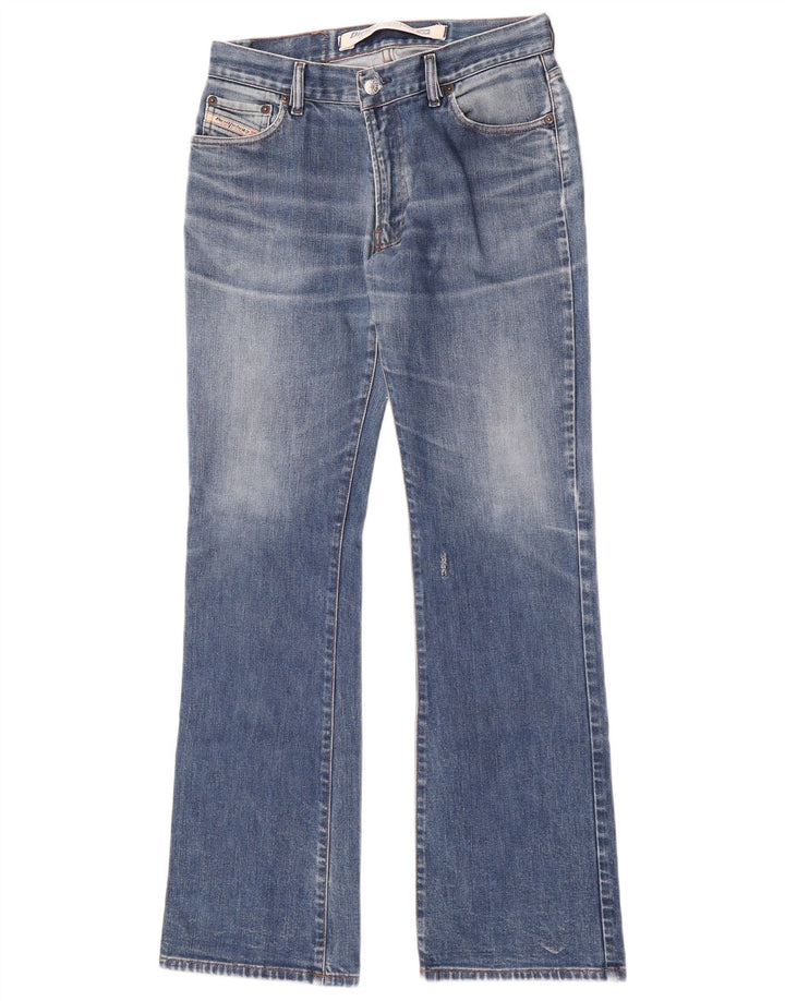 Diesel feminino jeans bootcut desgastado W31 L33 azul algodão