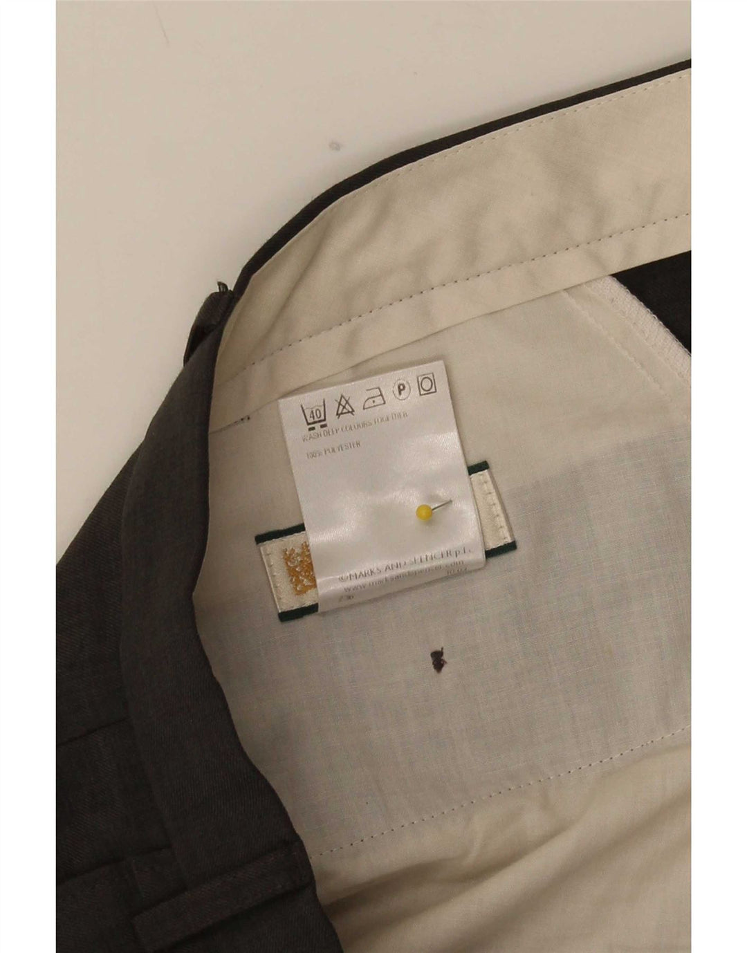 Calça casual masculina Marks & Spencer com pegged W40 L29 poliéster cinza