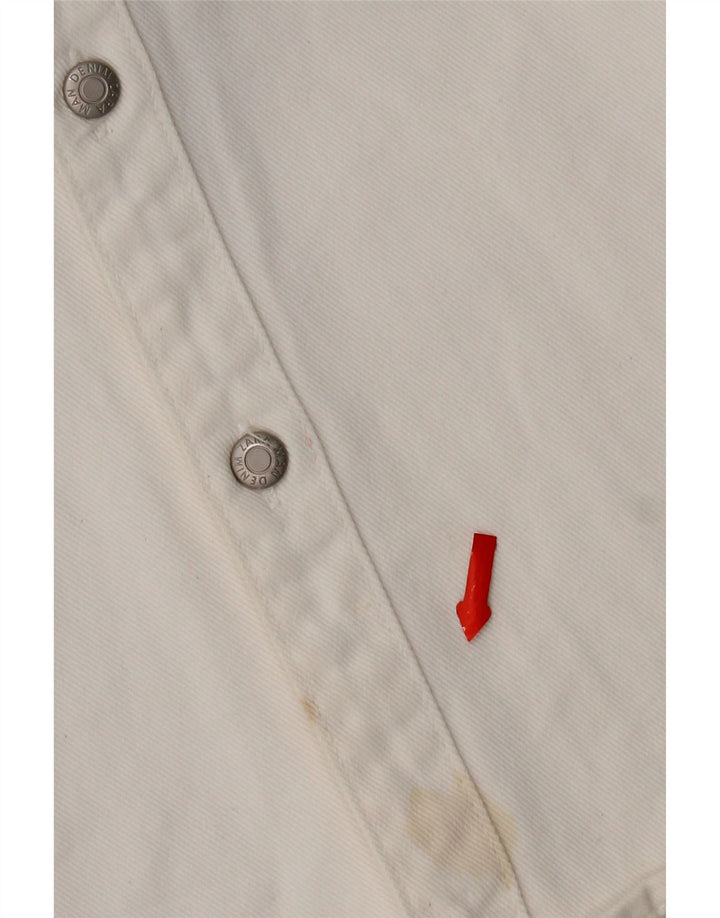 Camisa jeans masculina Zara com ajuste relaxado grande algodão branco