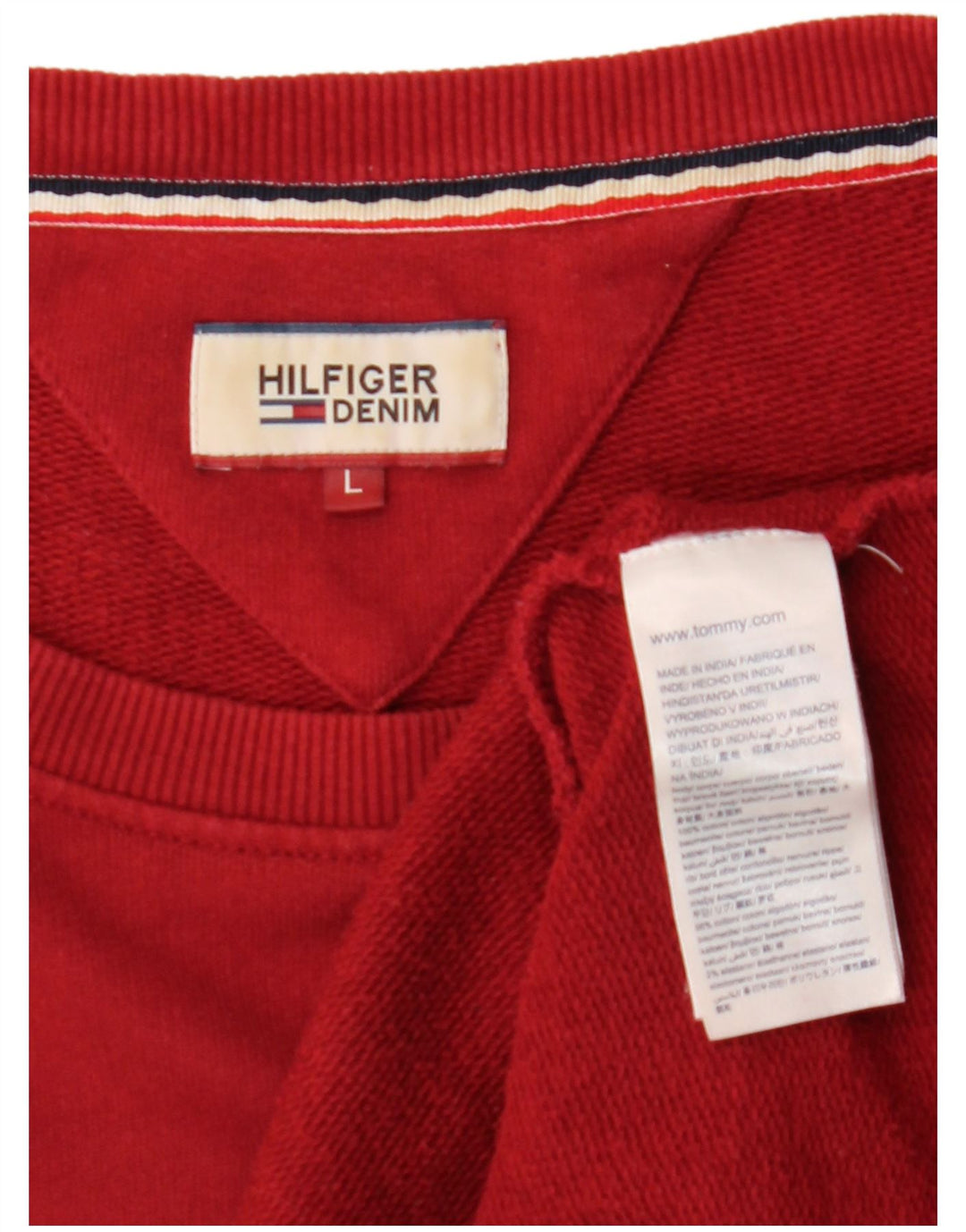 TOMMY HILFIGER moletom masculino jumper grande algodão vermelho